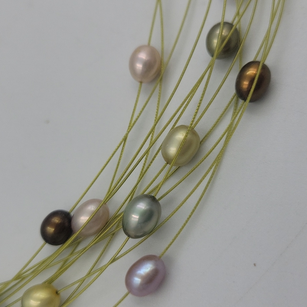 Honora 12 Strand Flosted Pearl Necklace - Picture 5 of 7